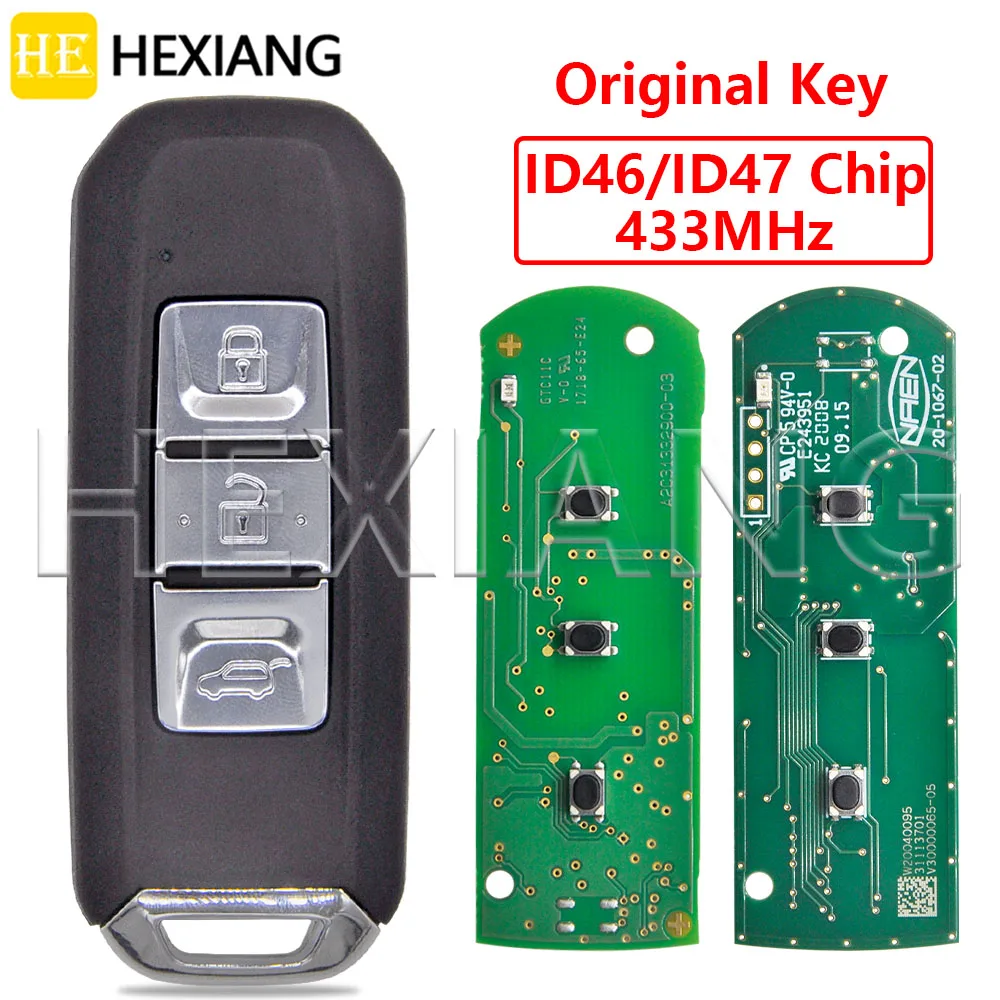 

HE Original ID46/ID47 Chip 433MHz Proximity Smart Car Remote Key For Chevrolet Captiva Turbo Blazer Enjoy Optra Hector