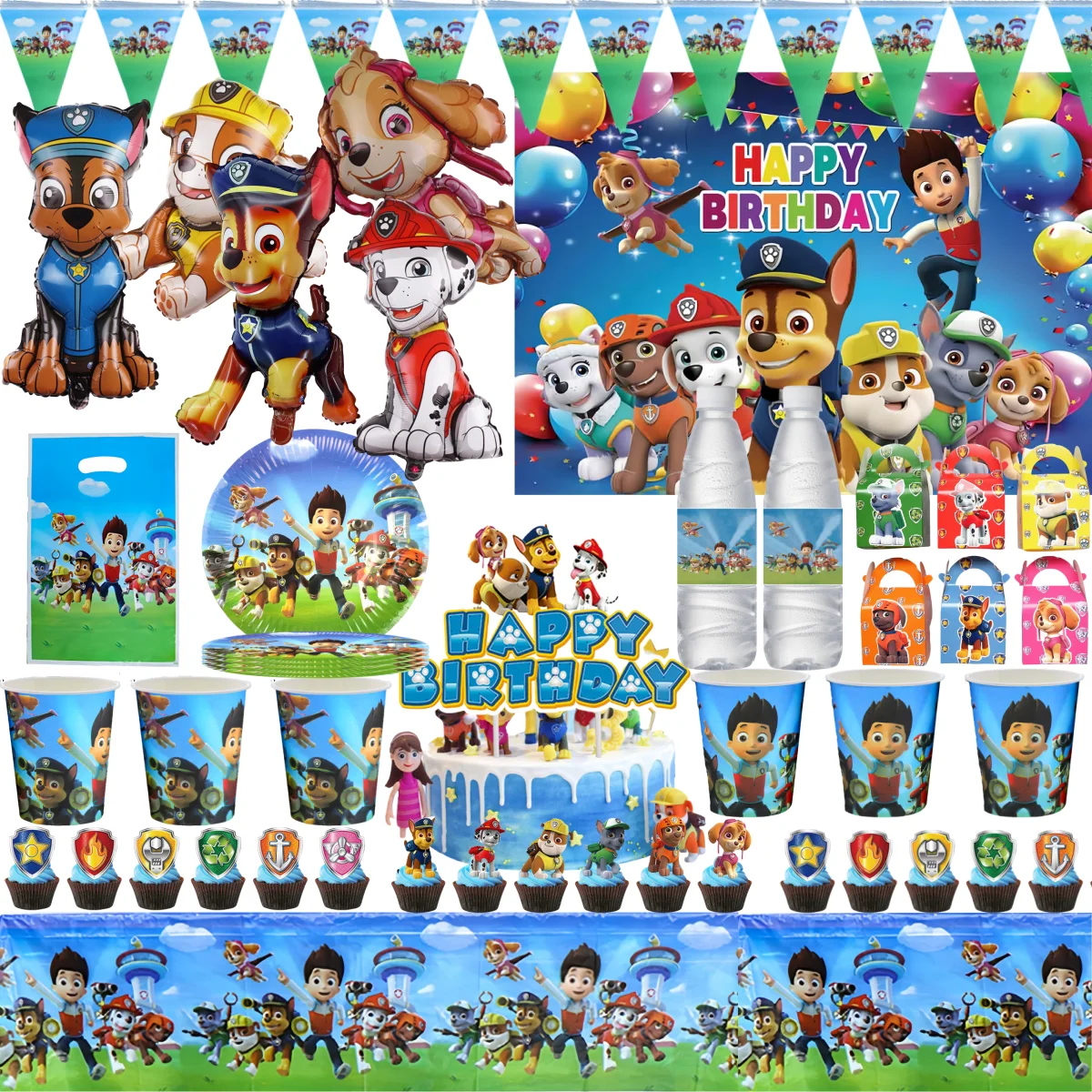 

PAW Patrol Birthday Party Decoration Carton Dog Sticker Balloons Plate Tablecloth Baby Shower Kids Favors Gifts Party Supplies