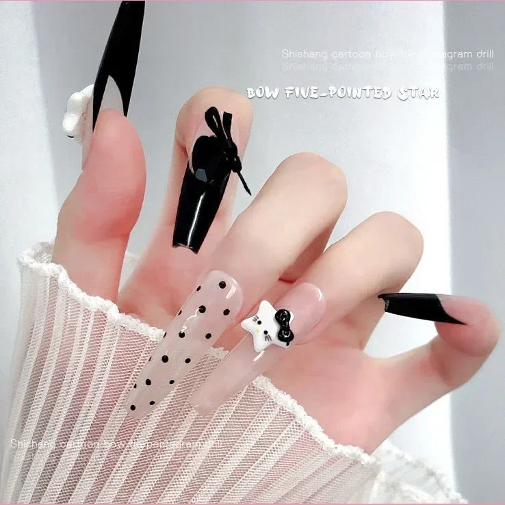 100 sztuk nowy Hello Kitty gwiazda zawieszki do paznokci Cute Cartoon żywica akcesoria do paznokci z dżetów dla majsterkowiczów, impreza, codzienny Manicure