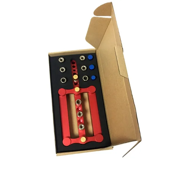 Woodworking Straight Hole Locator Dowel Punching Jig DIY Drilling Tool for Round Tenon Hole Drilling