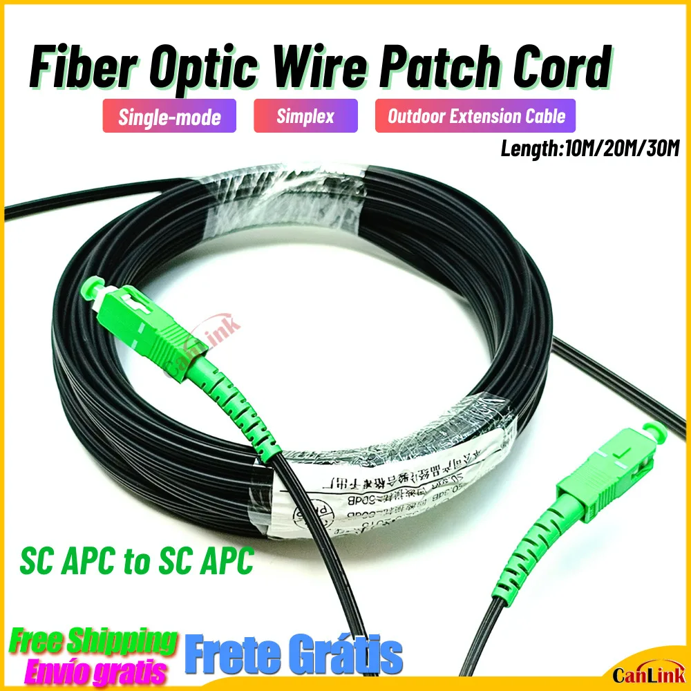 Fiber Optic Wire To APC SC Optical Single-Mode 1-Core Outdoor Extension Cable Simplex Patch Cord 10M/20M/30M/40M/50M