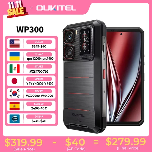 Oukitel Wp300 Teléfono Resistente 16000Mah 36Gb(12 + 24)Gb +