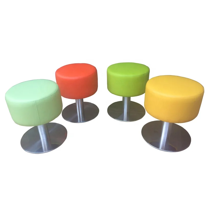

Waterproof Pouf Stool Synthetic Leather Ottoman Farmhouse European Modern Design Living Room Bedroom Hotel Apartment Workshop-by