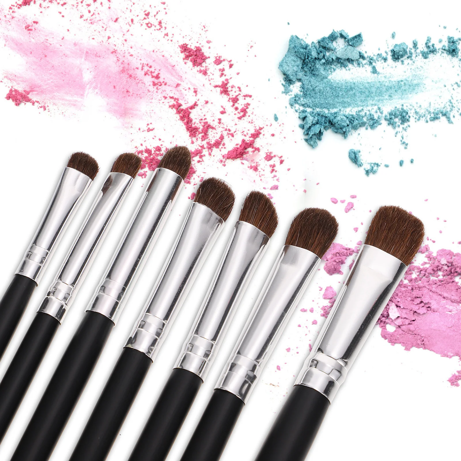 Ensemble de pinceaux pour les yeux, 7 pièces, pinceaux de maquillage Premium pour femmes, pointes de glisse en douceur, Eyeliner pratique, outils d'ombre, cadeau idéal