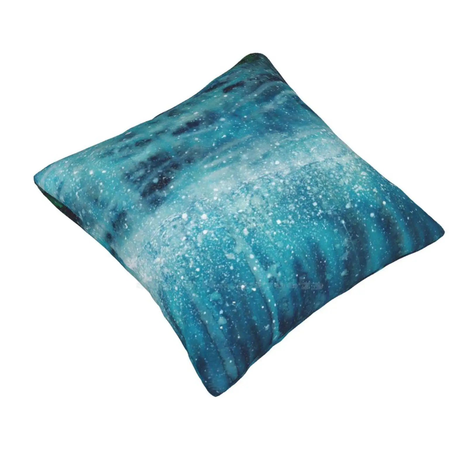 Underwater Throw Cushion Pillow Cover Bubble Blue Underwater H2O Save The Ocean Algae Waves Surf Whale Fish Shark Green Deep