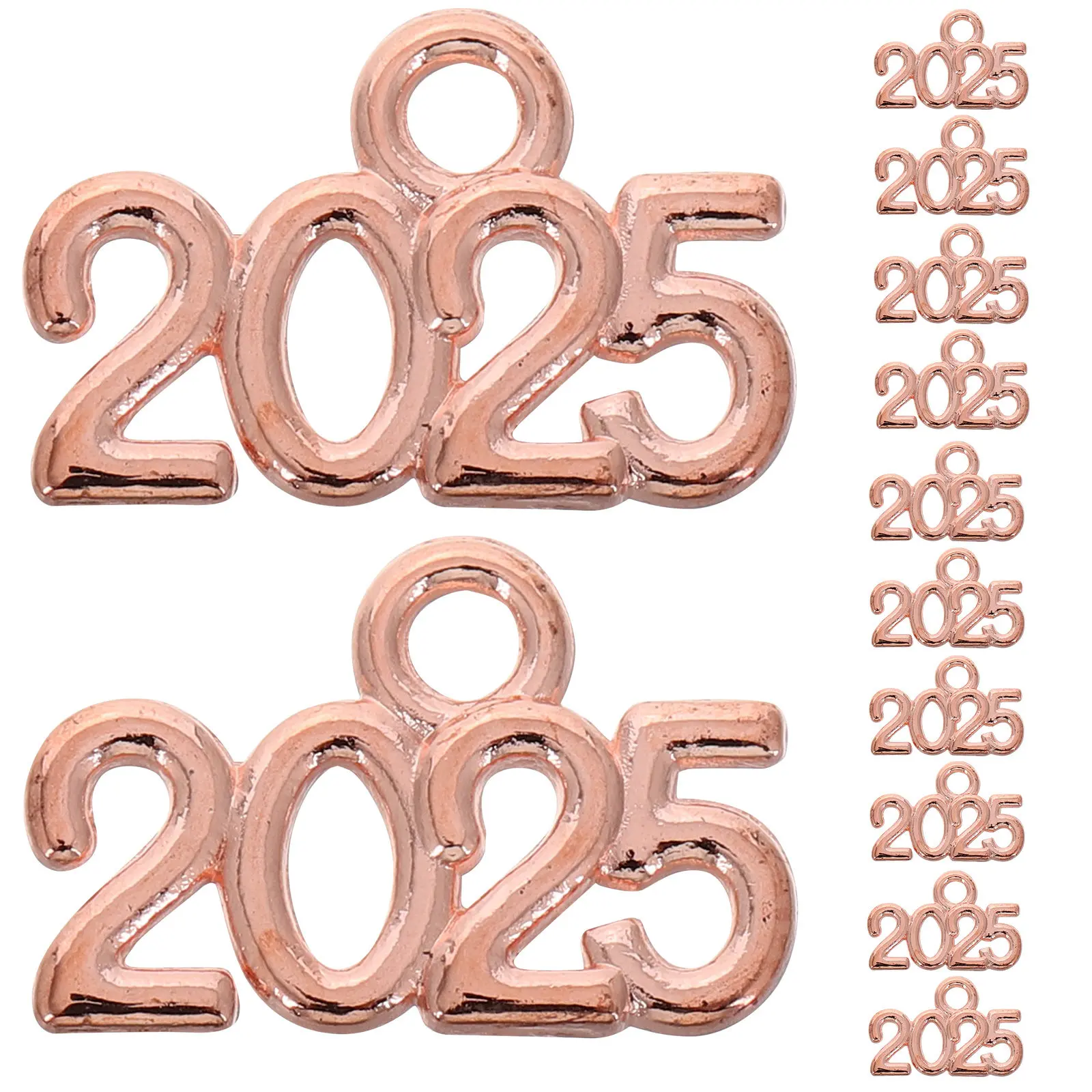 

50Pcs Alloy Vintage 2025 Number Charms DIY Jewelry Supplies Necklace Bracelet Pendant Craft Accessories Graduation New Year