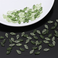 10pcs/Lot Acrylic Pendant Green Color Line Leaf CharmsFor DIY Home Craft Handmade Making Bracelet Earring Necklace