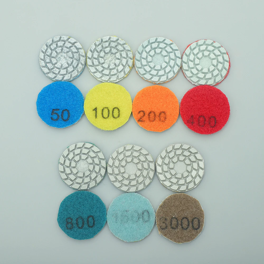 8Pcs 40mm Abrasive Tools Flexible Disc Diamond Wet Polishing Pad Grinding For Marble Granite Stone Quartz Sink Grinding