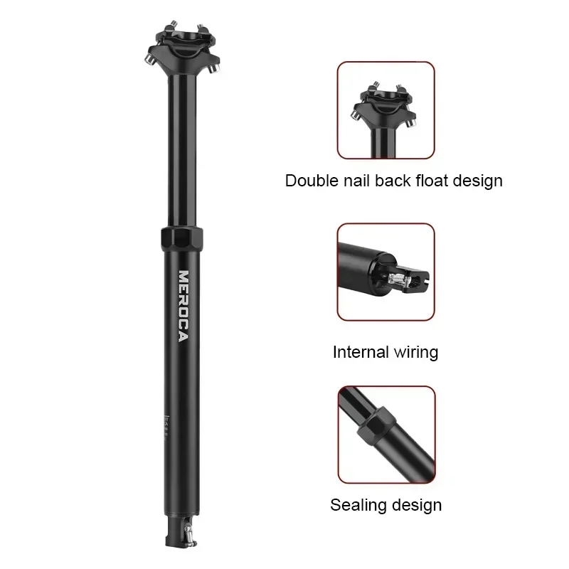 MEROCA Bike Dropper Seat Post 30.9/31.6x425mm Telescopic Internal Routing Cable Remote Wire Control Lift Seat Tube Mtb Seatpost