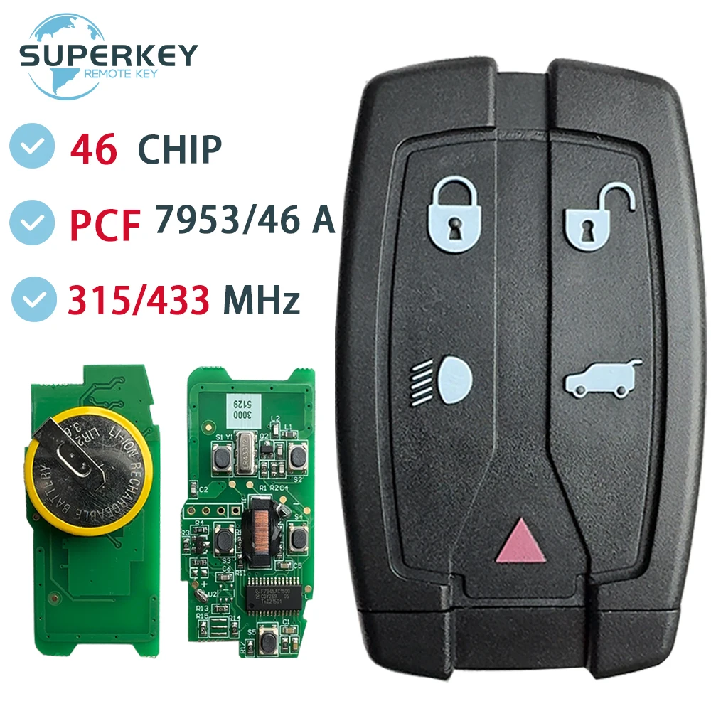 Chiave auto telecomando per Land Rover Freelander 2 LR2 Discovery Sport FOB ricarica batteria PCF7945/53A ID46 315/433Mhz ASK