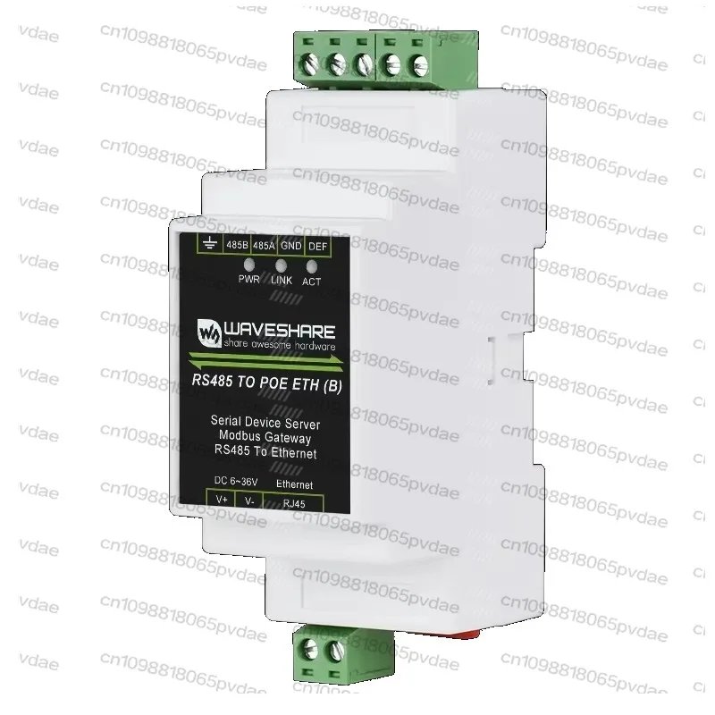 Industrial Modbus MQTT JSON Serial Server RS485 to RJ45 Ethernet TCP/IP to Serial Rail-mount Support with POE Function(optional)