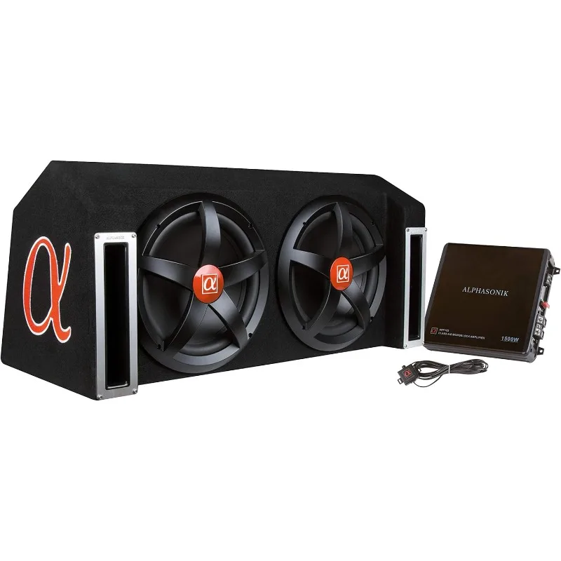 Complete 1500 Watt Dual 12-inch Subwoofer Car Bass Package with Amplifier and Mounting Kit - 2 Subwoofers with Grills