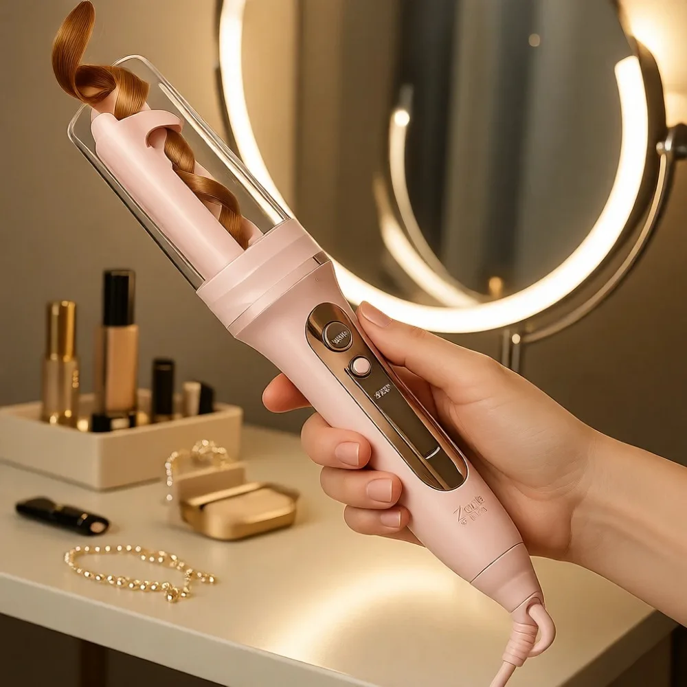 

Автоматическая вращающаяся плойка для завивки волос 1 дюйм, для длинных волос, пляжных волн, лёгких локонов, защита от ожогов, двойное напряжение