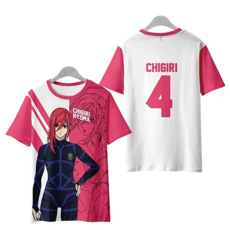 Camiseta de Anime Blue Lock ISAGI CHIGIRI BACHIRA NAGI KUNIGAMI disfraces Cosplay BAROU camisetas de entrenamiento de fútbol poliéster estampado 3D