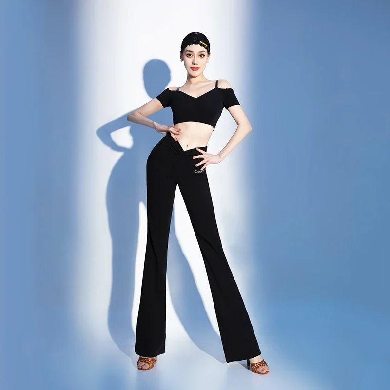 

Waltz Latin Dance Pants For Women Dancing Performance Pants Ballroom Dance Bell-Bottoms Trousers Adult Training Clothes
