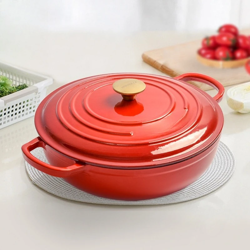 

Enamel pot cast iron stew pot queen casserole multi-functional stew household soup non-stick pot