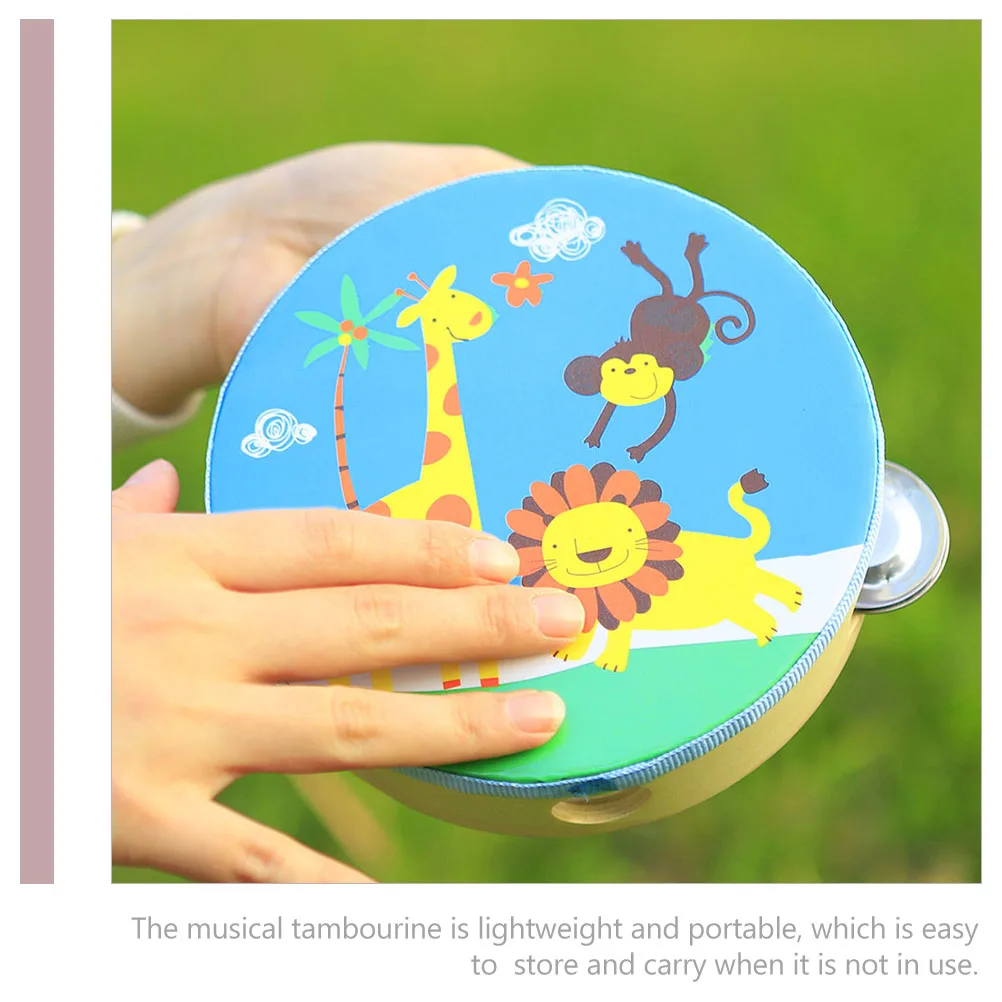 Pandereta para niños, juguetes musicales, instrumentos de percusión de mano, juguete musical de superficie lisa portátil ligero, educativo