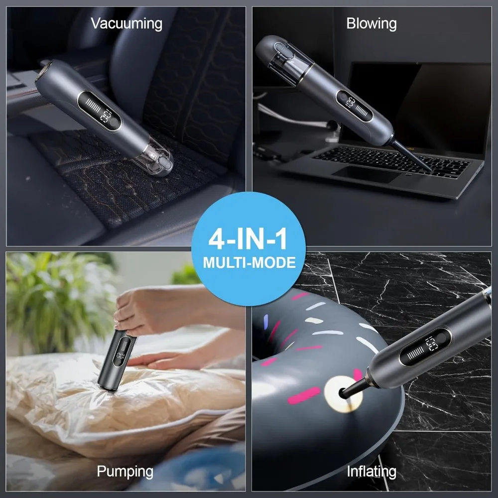 Car Vacuum Portable Cordless 19000PA High Power Suction, with Brushless Motor, Handheld Vacuum Cordless Blow & Suction 2 in 1