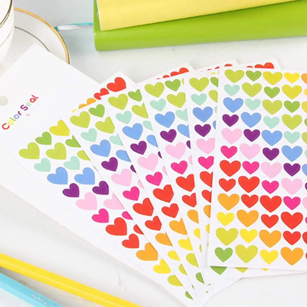 Decorative Clear Printing Flower Star Love Heart Round Shape Scrapbooking Sticker for Handbook