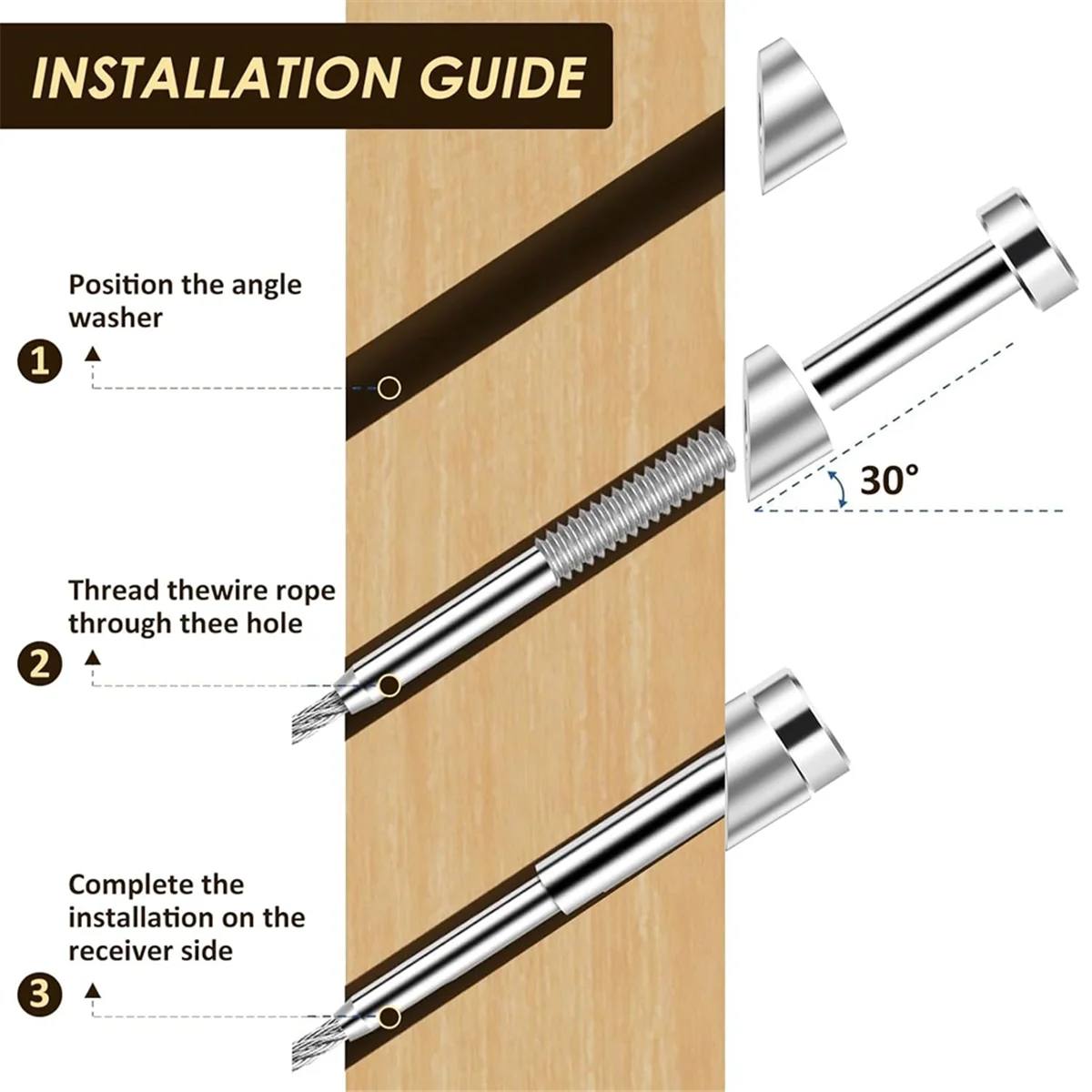 

Popular_15 Pcs Angle Beveled Washer, 1/4inch ID Stainless Steel 30 Degree