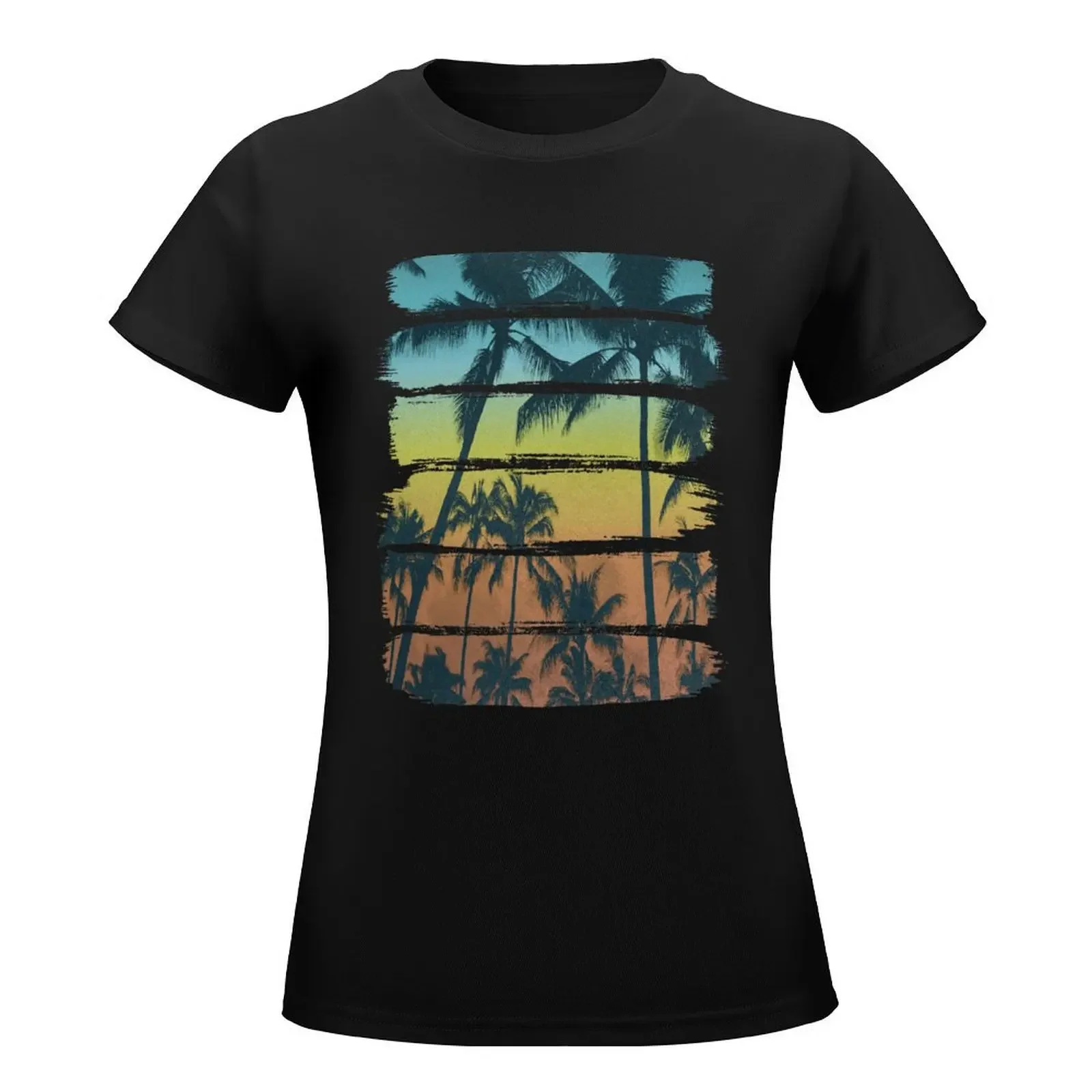 Tropical Brush Strokes T-Shirt female kawaii clothes aesthetic clothes t-shirt dress for Women sexy