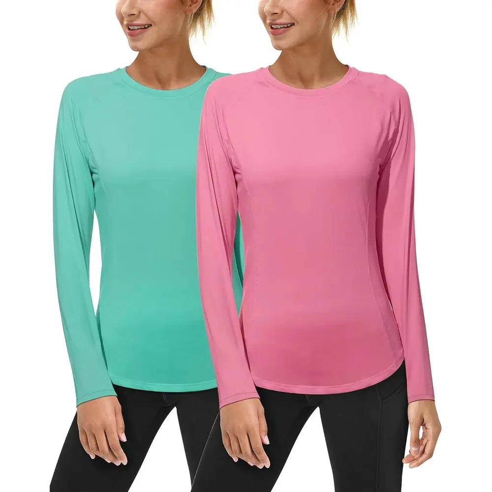 

Long Sleeve UV-Protected Swim Rash Guard Tops for Women with UPF 50+