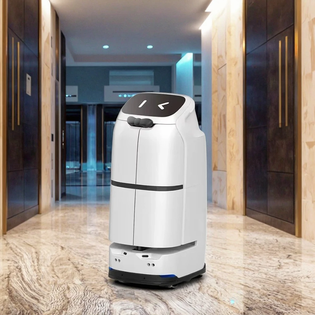 Customized Route Delivery Robot Fully Automatic Remote Control Intelligent Service Robot for Office Hotel Restaurant with CE