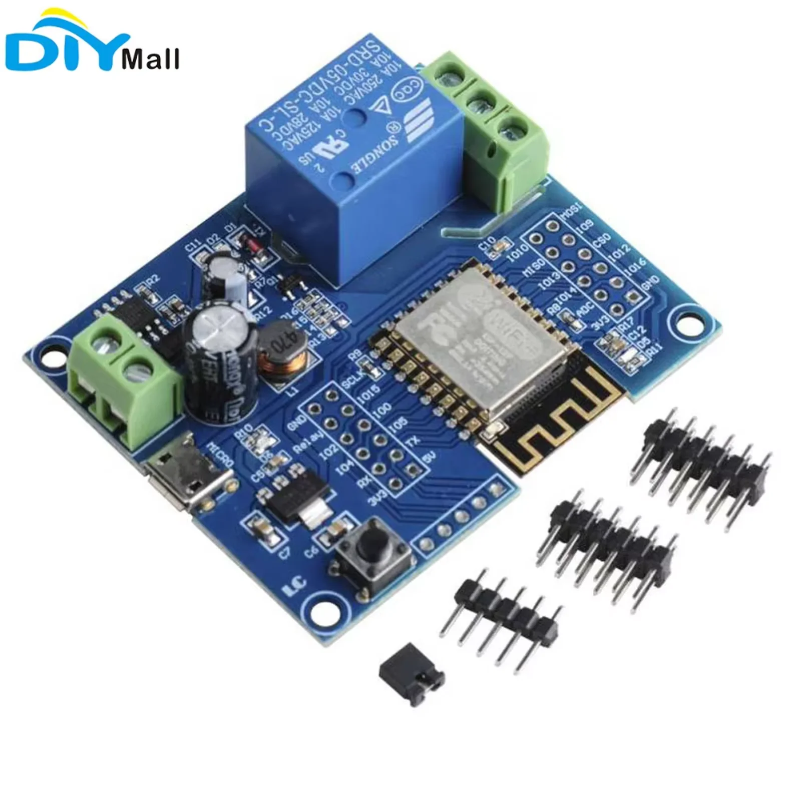 

ESP8266 Одноканальный релейный модуль WIFI DC5-80V Плата разработки ESP-12F