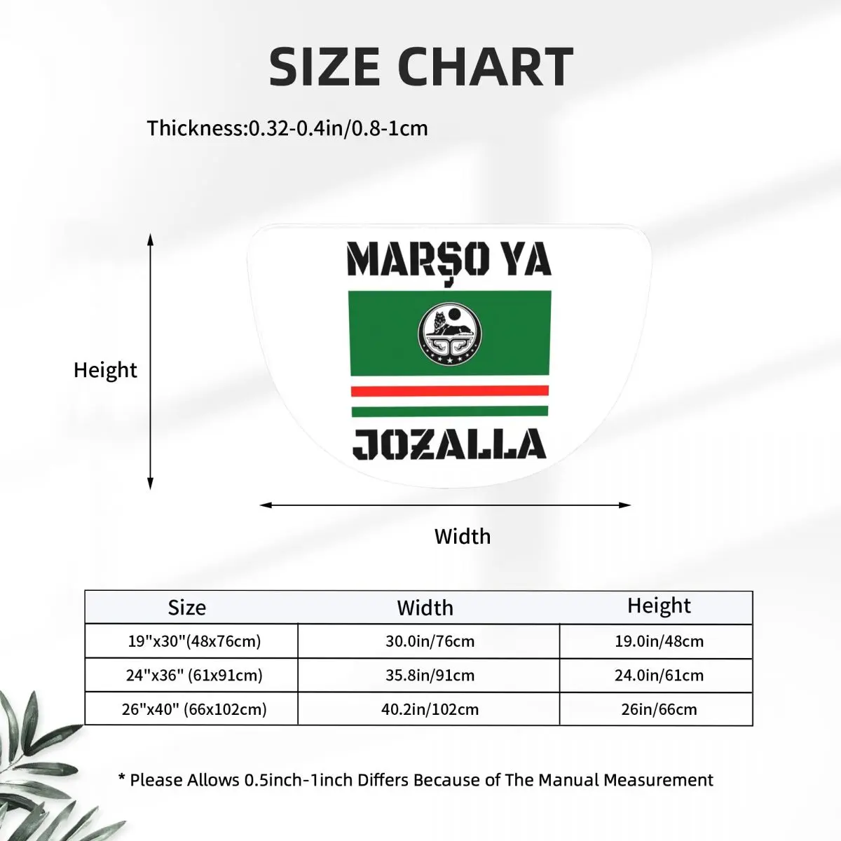 Marso Ya Jozalla Ichkeria Flag Soft Flannel Half Round Doormat Non Slip Bathroom Mat Absorbent Floor Carpet for Garage