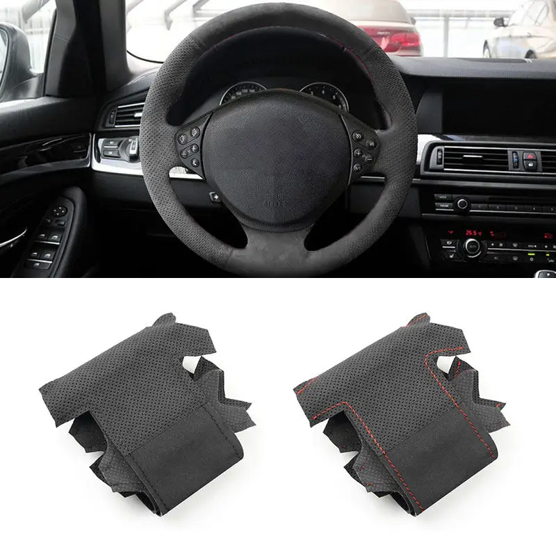 Car Interior Steering Wheel Suede Leather Cover Trim For BMW M Sport E36 1996 1997 1998 1999 2000 E39 1995-2001 Z3 M E36/7 E36