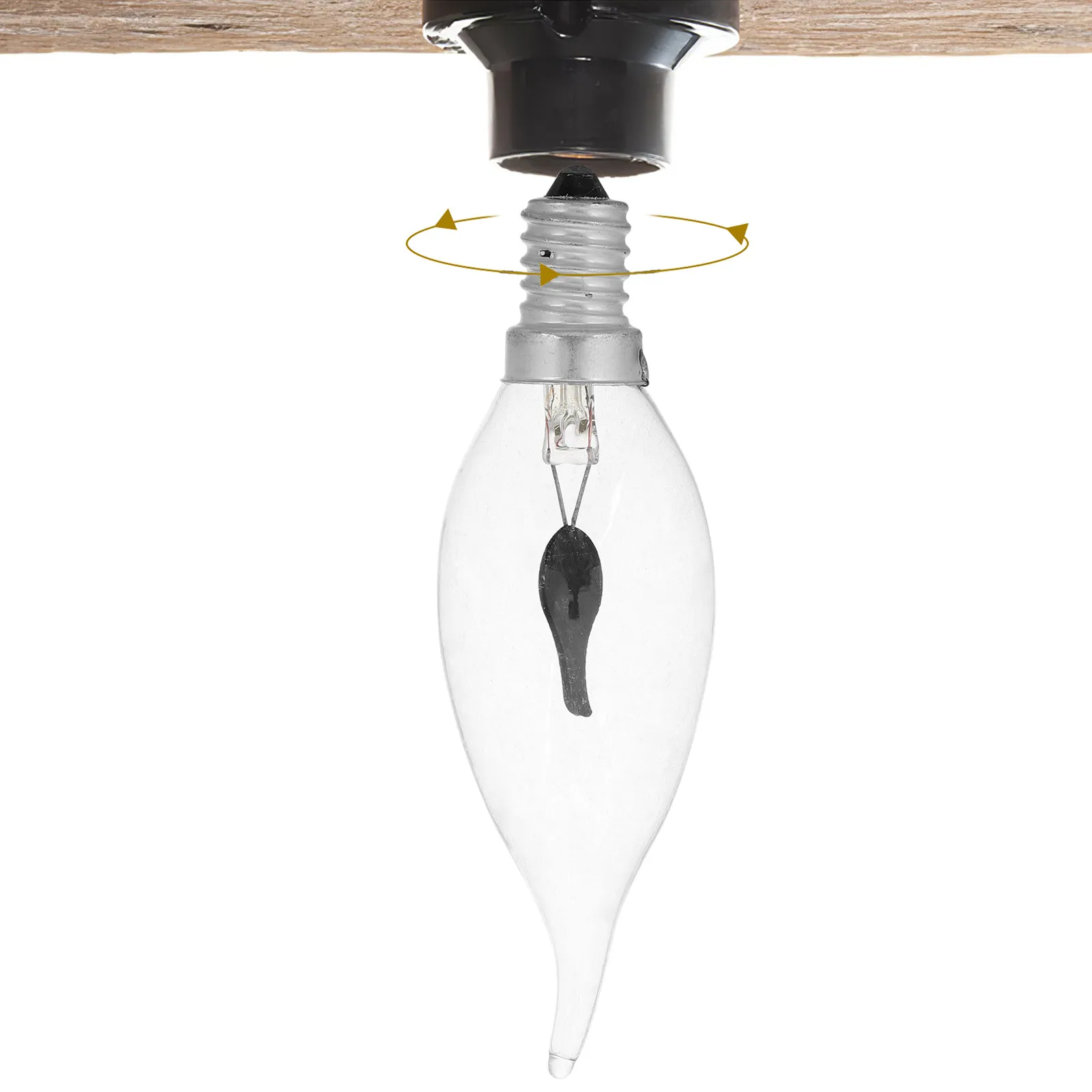 12Pcs Flame Shaped Light Bulbs Flicker Effect Warm Glow Decorative LED Bulbs for Indoor Outdoor Window String Candelabra