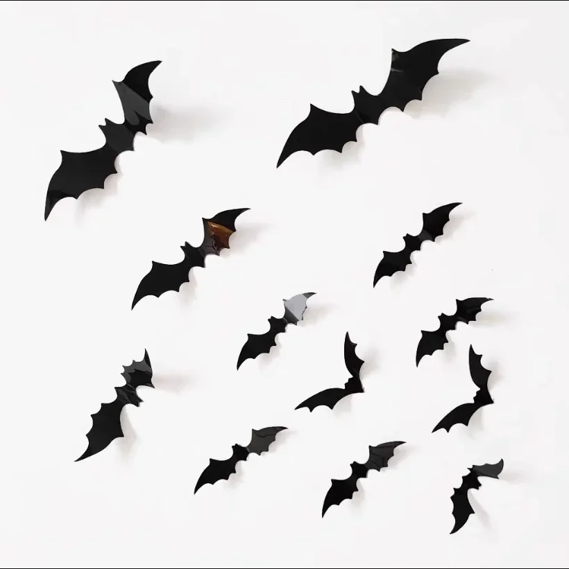 Halloween 3D Fledermaus Wandaufkleber LED Leuchtende Lila Fledermaus Nachtlicht Deko Selbstklebend PVC für Innen- und Außenbereich Party Spukhaus – Detail 10
