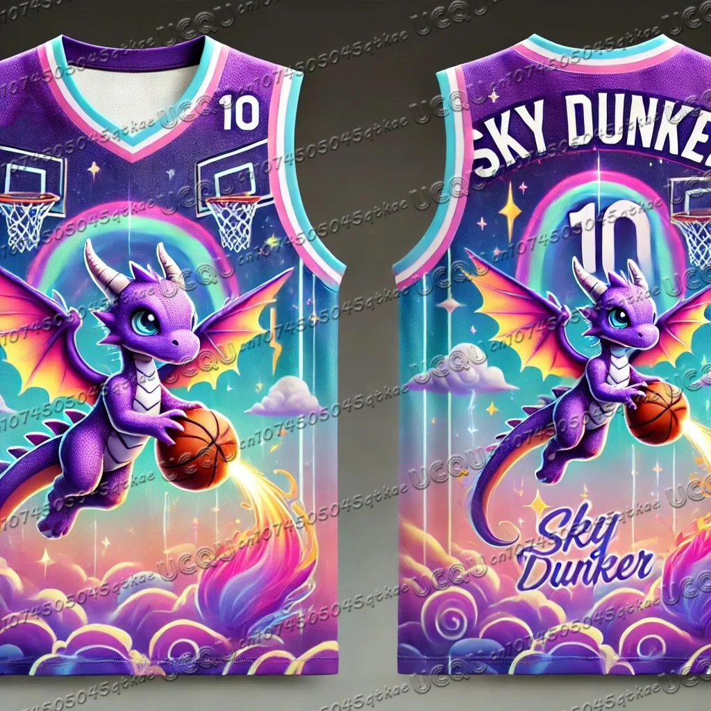 

Summer Girls Women's 3d Printed Purple Little Dragon Boys Training Clothes Men's Sports Sleeveless Vest Basketball Tank Top T-sh