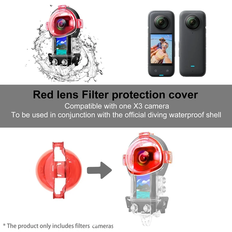 Dive Filter For Insta360 X3 Dive Case, Color Correction In Scuba Diving, Snorkeling And Underwater Photos Videos