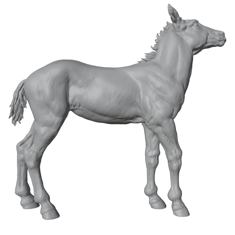 High-Detail Printing, Realistic Horse Miniature Resin Statue, Handmade Model Kit, 3D Printed, Unpainted Resin Model That Requires Hand Painting, Miniature Model, Suitable for DIY Landscapes, Creative Scenes, Miniature Scene Arrangements, and Macro Photography - view 4