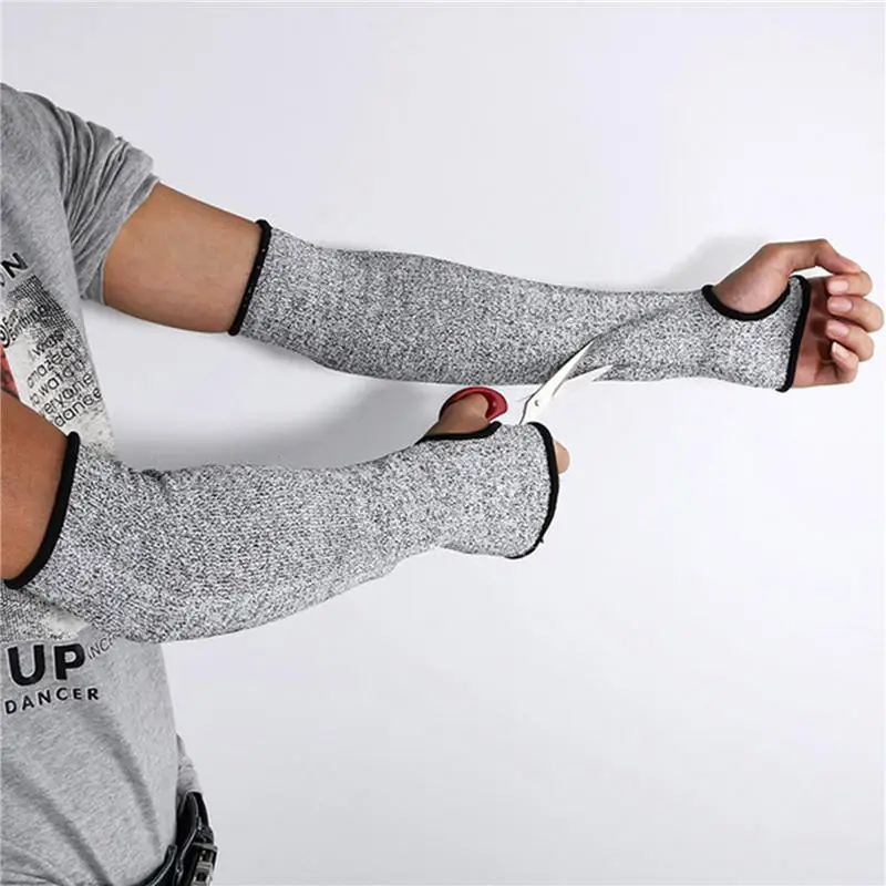 1Pc Reusable Level 5 HPPE Cut Resistant Anti-Puncture Work Protection Fingerless Arm Sleeve Cover Home Work Equipment