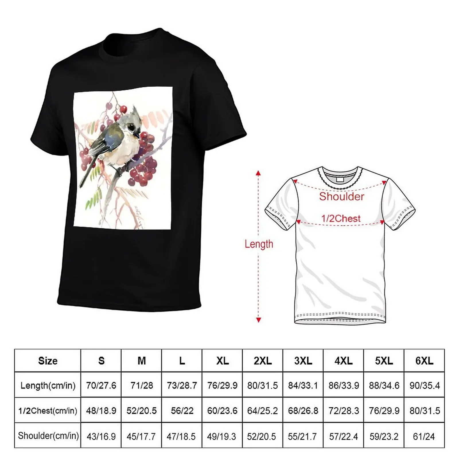 Titmouse and Berries T-Shirt graphic shirts luxury designer shirts men graphic