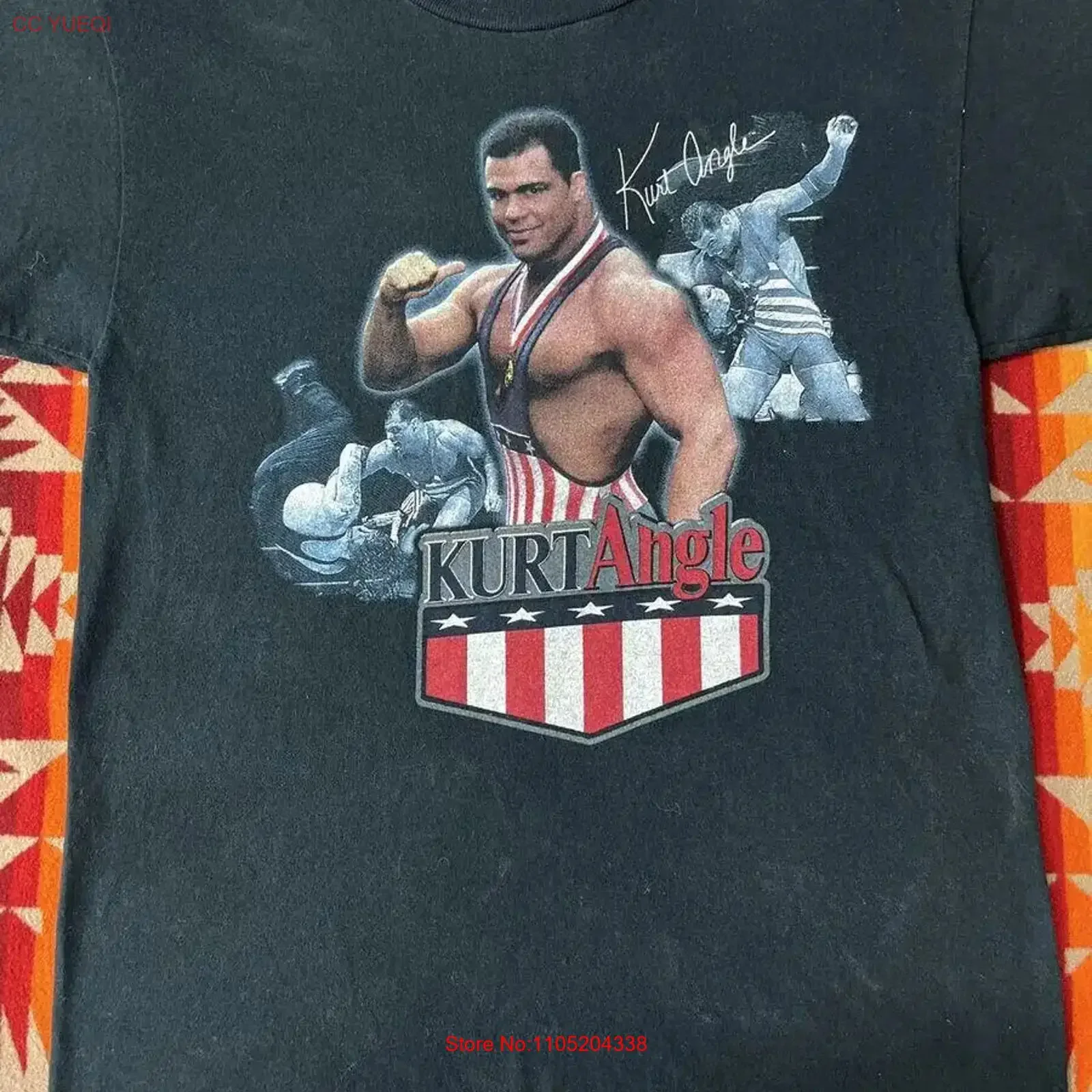 Kurt Angle Wrestler Black Color Short Size To 5XL T Shirt BH005 vintage Washed Slightly designer clothes graphic Comfortable