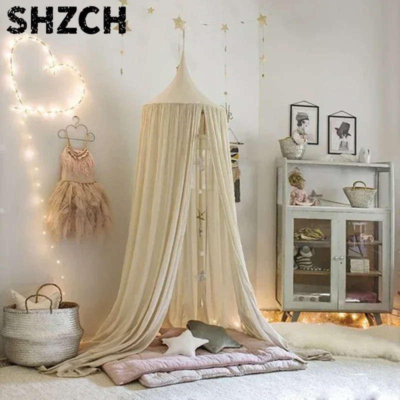 DurablePlay House Tents For Kids Canopy Bed Curtain Baby Hanging Tent Crib Children Room Decor Round Hung Dome Mosquito Net Bed