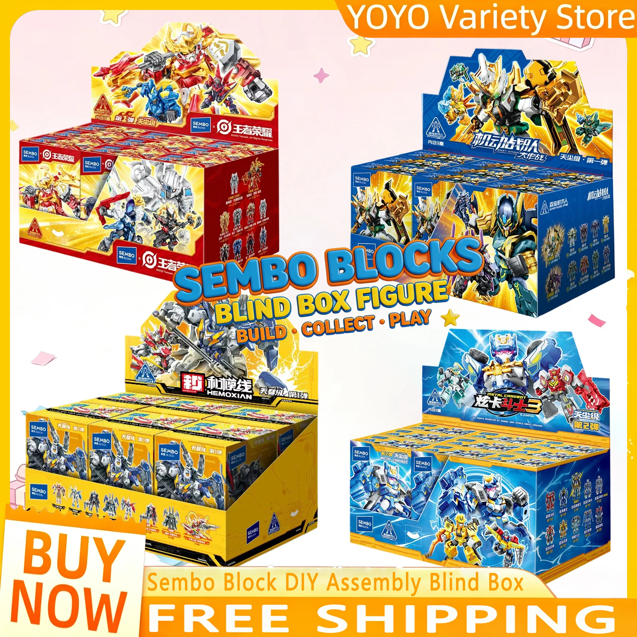 Sembo Block Transformable Mini Figure DIY Building Toy Blind Box Collectible Model Desktop Ornament Gift For Hobby Enthusiasts