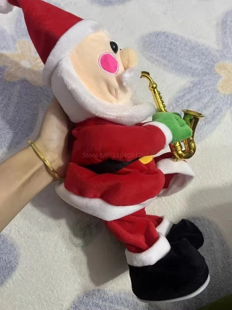 Nuevo saxofón eléctrico árbol de Navidad juguete de peluche guitarra canta se ilumina bailes árbol de Navidad regalo eléctrico para niños juguete para regalo