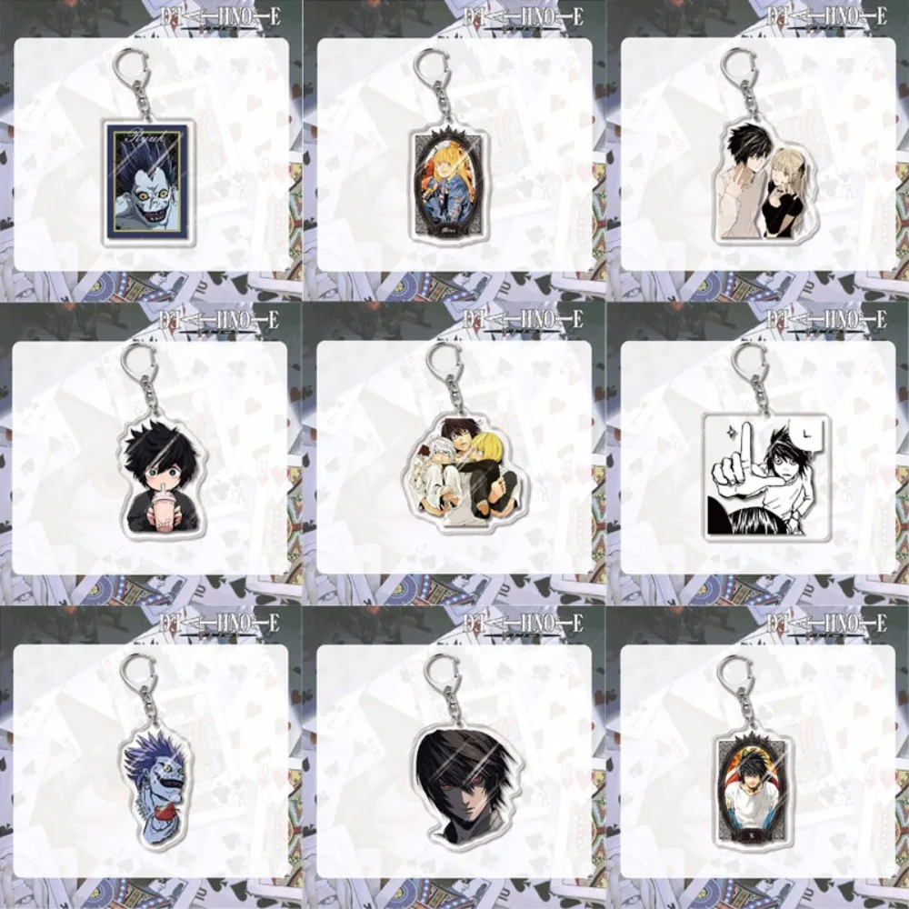 Cool Anime DEATHNOTE Keychain Action Figures Yagami Light MisaMisa Cosplay Acrylic Key Chains Bag Accessories Fans Jewelry Gifts