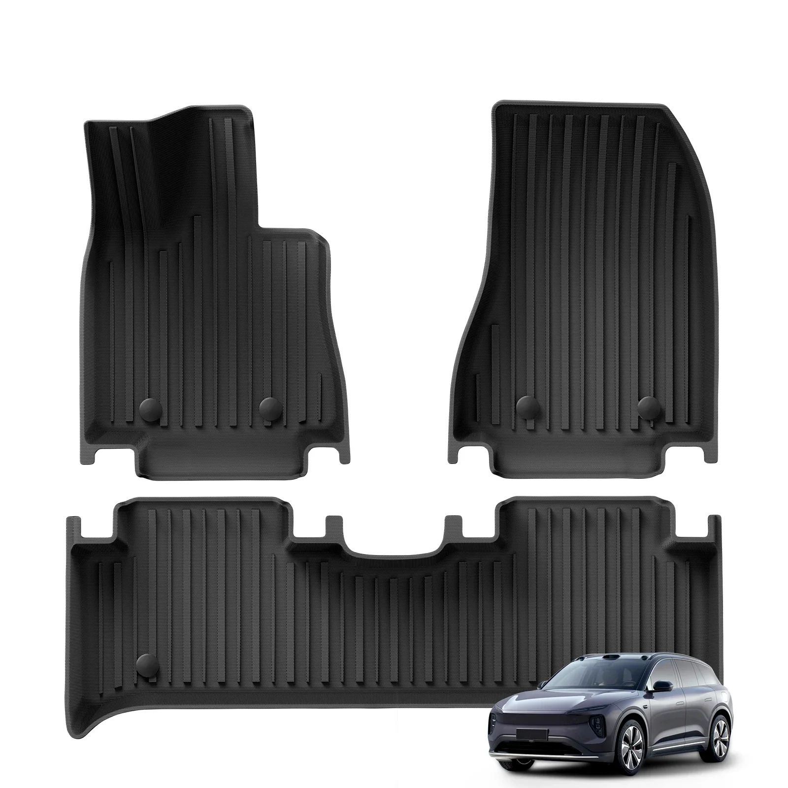 NIO EL6 ES6 EC6 2023-2025 TPE ثلاثية الأبعاد الحصير سيارة مجموعة اليسار الدفة جذع الوسادة مخصص صالح القدم حصيرة اكسسوارات للمركبة الداخلية P #2