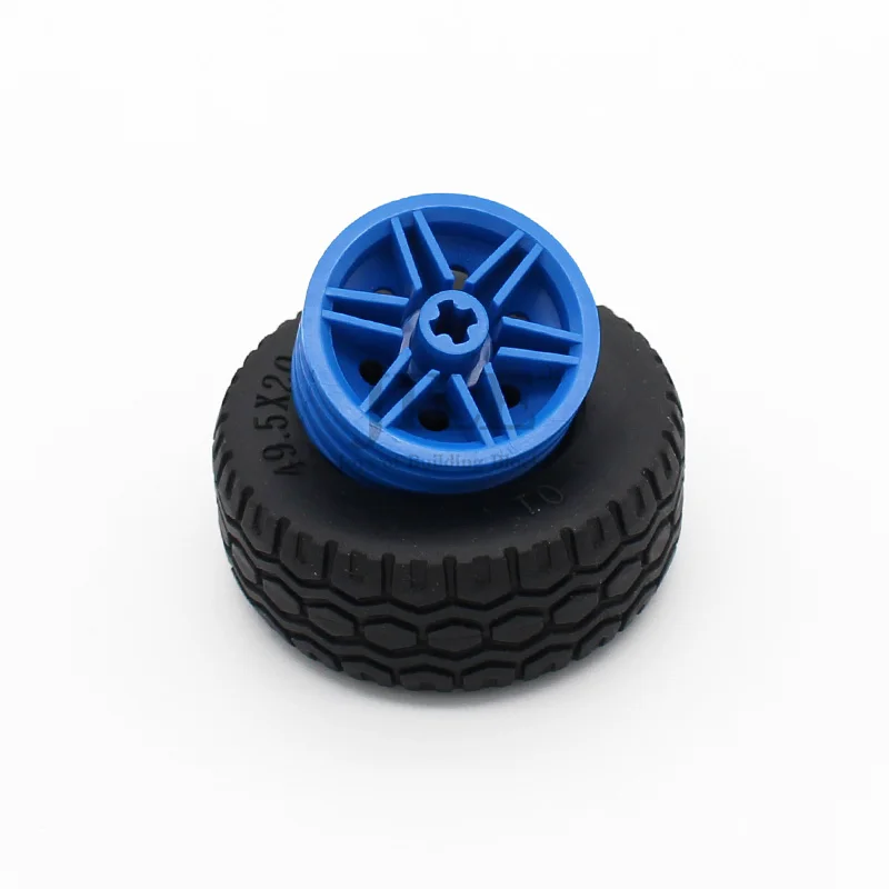 Moc Wheel 30mm D. x 14mm with Tire 43.2 x 14 Offset Tread 56904 56898 15413 DIY High-Tech Building Bricks Compatible Assembles