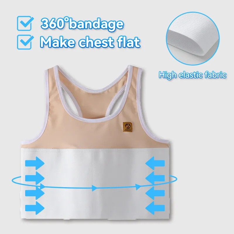 Janest Chest Binder Pullover Binder Chest Full Bandage Support FTM Sports Bra Quickly Dry Swimming Wear Trans Binder Corsets