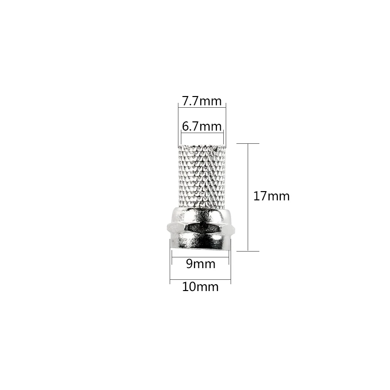 50PCS/Set High quality RG6 F Type Coaxial RF/AV Signal Cable Connector TerminalsPlugs