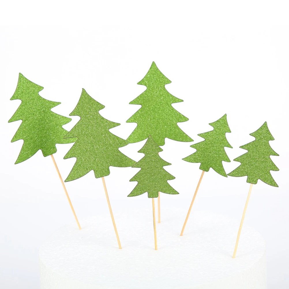 

10pcs Cake Picks Christmas Tree Shaped Dessert Toppers Party Supplies Birthday Garden Home Decoration Cake Decorations