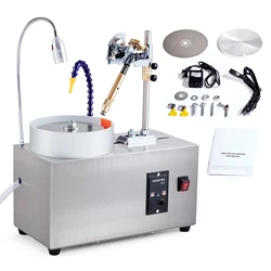 SucceBuy Gem Faceting Machine 180W Jade Grinding Polishing Machine 0-2980RPM Adjustable Rotating Speed Rock Jewel Angle Polisher