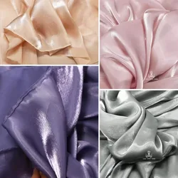 Glitter Organza Fabric Per Meter for Dress Skirt Shirt Clothing Diy Sewing Shiny Cloth Smooth Comfortable Textile Pink Blue Red