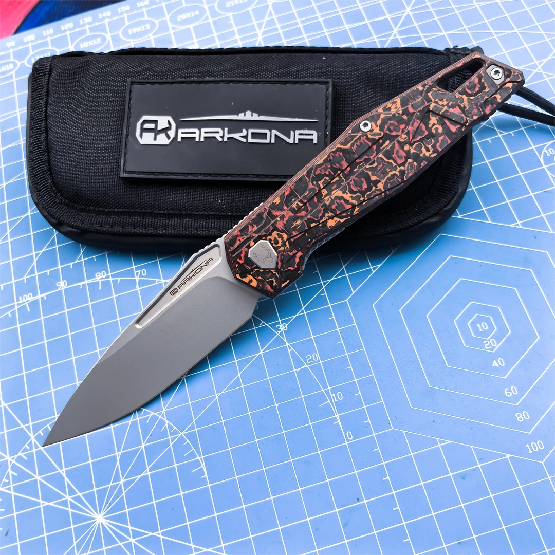 ARKONA Original Folding Knife M390 Blade CF Titanium Alloy Handle Camping Outdoor Hunting Hiking Rescue EDC Defense Tool